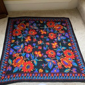 Colorful floral print scarf